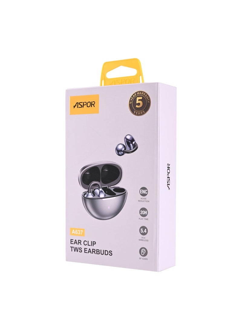 أسبور سماعات أذن A637 من آسبور (ASPOR) بتصميم مشبك الأذن (Ear Clip) - لاسلكية TWS - Image 2